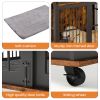 Furniture dog crate sliding iron door dog crate with mat. (Rustic Brown,43.7''W x 30''D x 33.7''H).