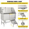 VEVOR 50 Inch Dog Grooming Tub Professional Stainless Steel Pet Dog Bath Tub with Steps Faucet & Accessories Dog Washing Station Right Door