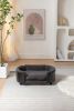 Scandinavian style Elevated Dog Bed Pet Sofa With Solid Wood legs and Black Bent Wood Back, Cashmere Cushion,Small Size