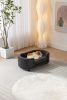 Scandinavian style Elevated Dog Bed Pet Sofa With Solid Wood legs and Black Bent Wood Back, Cashmere Cushion,Small Size