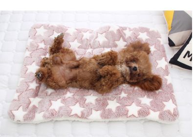 Cat dog sleeping mat warm thickened Sleeping pad blanket;  dog house warm mattress pet cushion (colour: Blue polar bear)