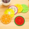 1pc Fruit Shape Cup Coaster Silicone Cup Pad Slip Insulation Pad Cup Mat Hot Drink Holder Mug Stand Home Kitchen Accessories