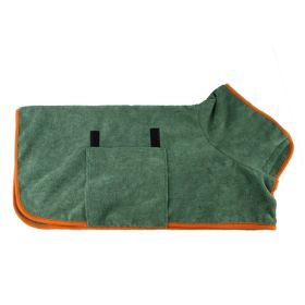 Pet Bath Towel For Dog & Cat; Microfiber Dog Bathrobe; Absorbent Cat Towel; Quick Dry Pet Bathrobe (Color: dark green)