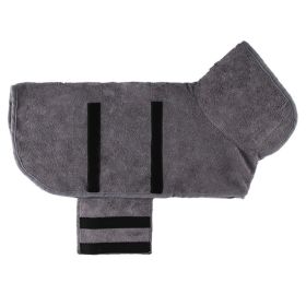 Pet Bath Towel For Dog & Cat; Microfiber Dog Bathrobe; Absorbent Cat Towel; Quick Dry Pet Bathrobe (Color: Grey)