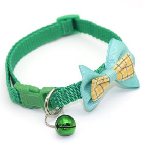 Bowknot Cat Collars; Pet Collar With Bell & Buckle; Cute Pet Supplies For Decoration (Color: green)