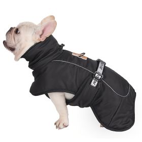 Large Dog Winter Fall Coat Wind-proof Reflective Anxiety Relief Soft Wrap Calming Vest For Travel (Color: Black)