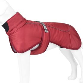 Large Dog Winter Fall Coat Wind-proof Reflective Anxiety Relief Soft Wrap Calming Vest For Travel (Color: Red)