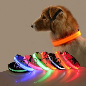 Glow-In-The-Dark Pet Collar For Dog & Cat; LED Dog Collar For Night Walking; USB charging (Color: green)