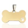 Stainless Steel Bone Shaped Pendant For Cat Collars; Metal Pendant For Pet Necklace; Pet Supplies